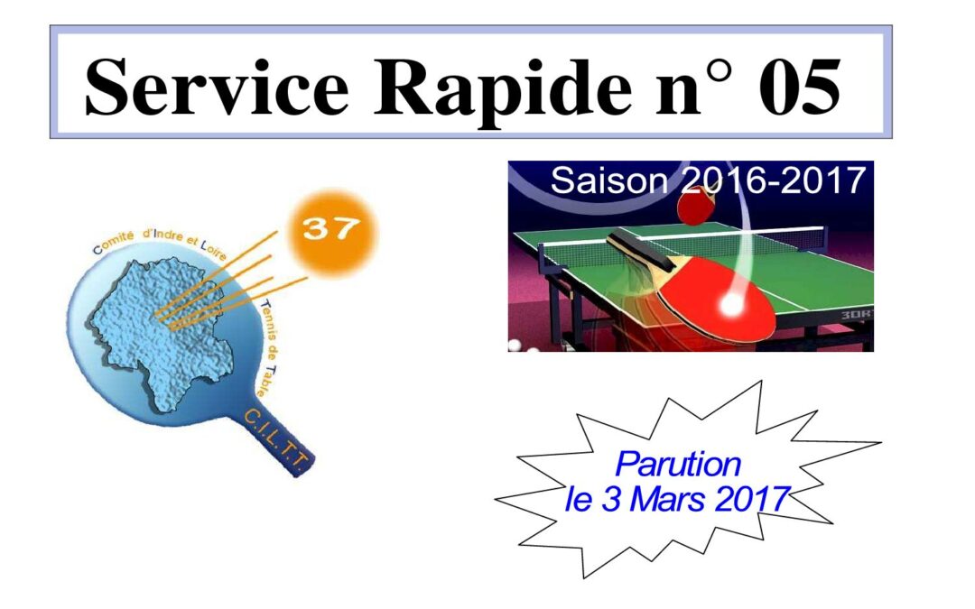 SR n° 5 – Saison 2016_2017