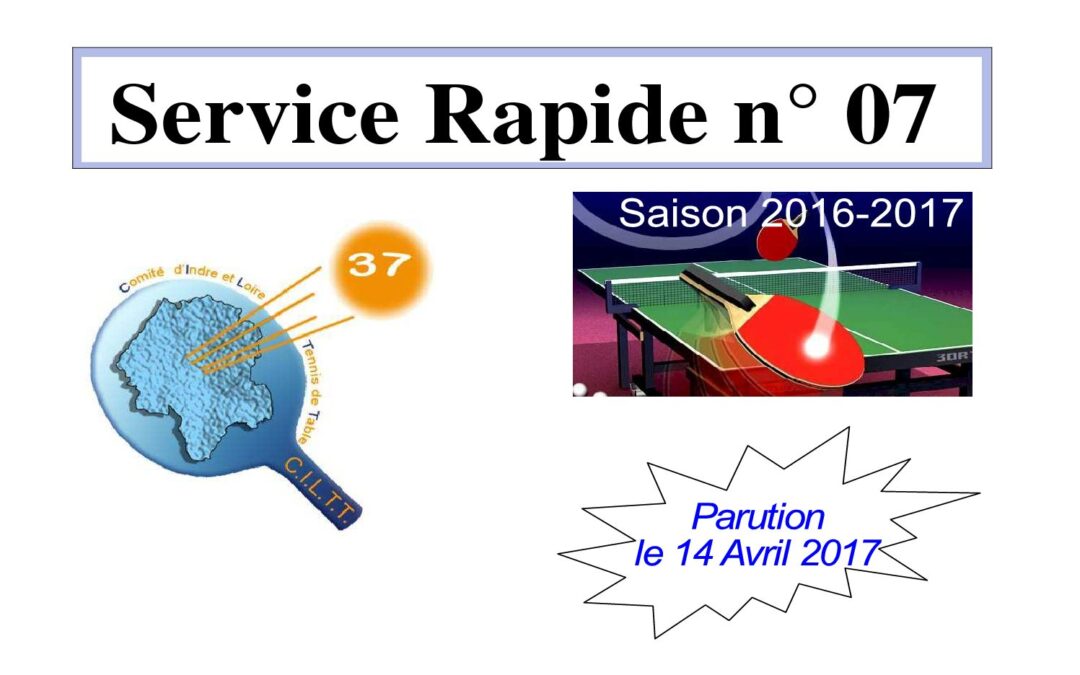 SR n° 7 – Saison 2016_2017