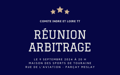 Réunion Arbitrage – Lundi 9 Septembre 2024