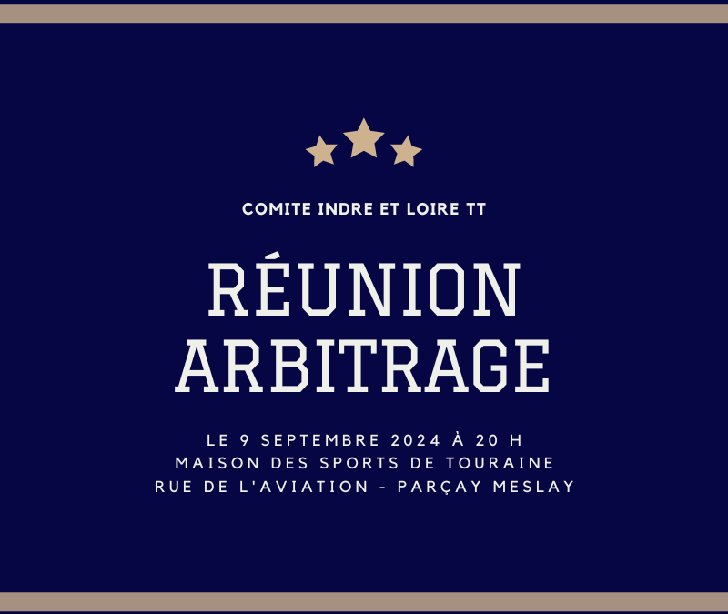 Réunion Arbitrage – Lundi 9 Septembre 2024