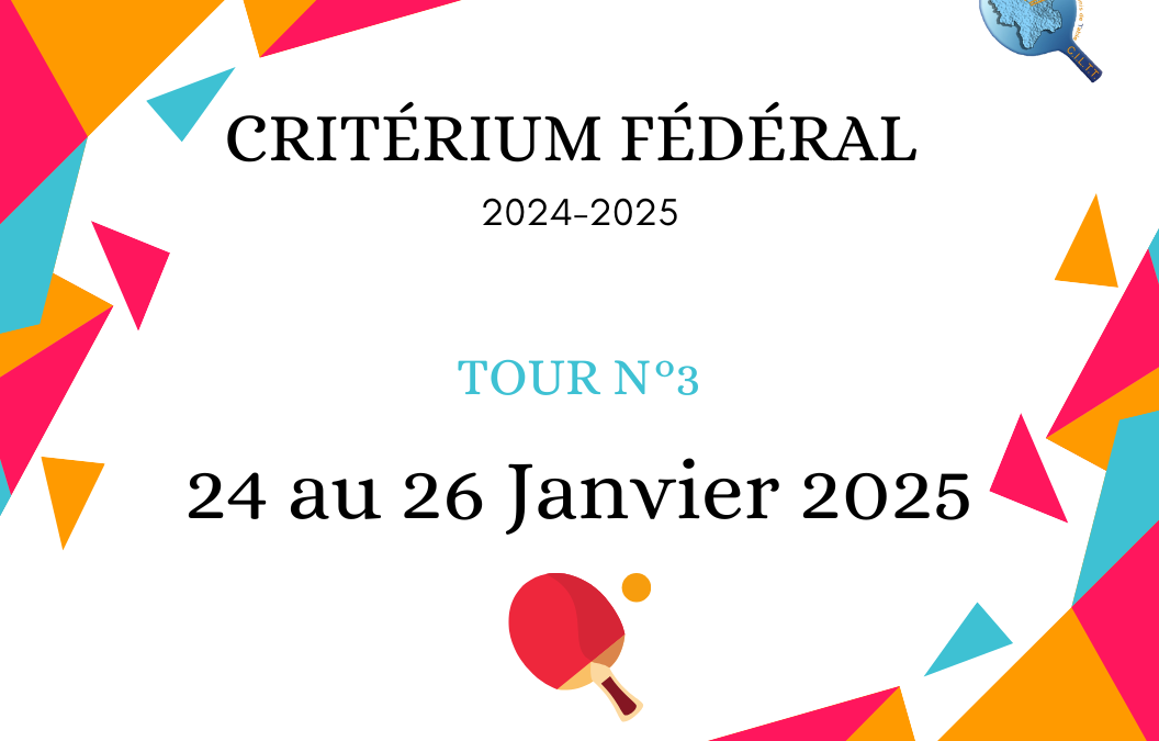 3ème tour – Critérium Fédéral 2024 / 2025